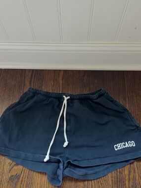 BRANDY MELVILLE Chicago Logo Women's Navy Lounge Shorts
